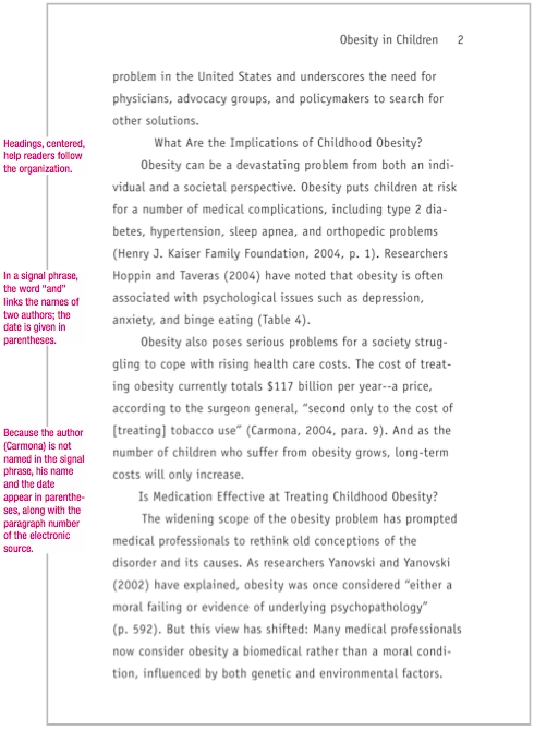 The format of the mla research paper   mla format