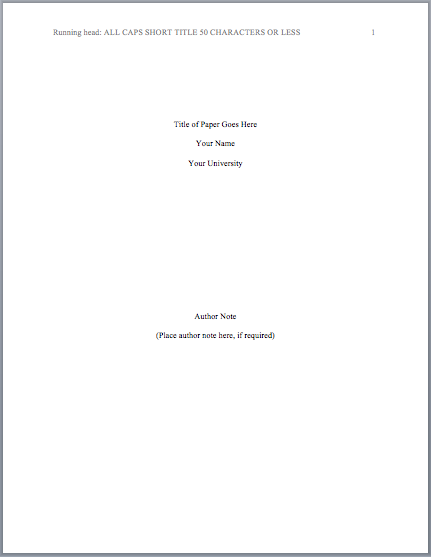 Cover page of research paper sample