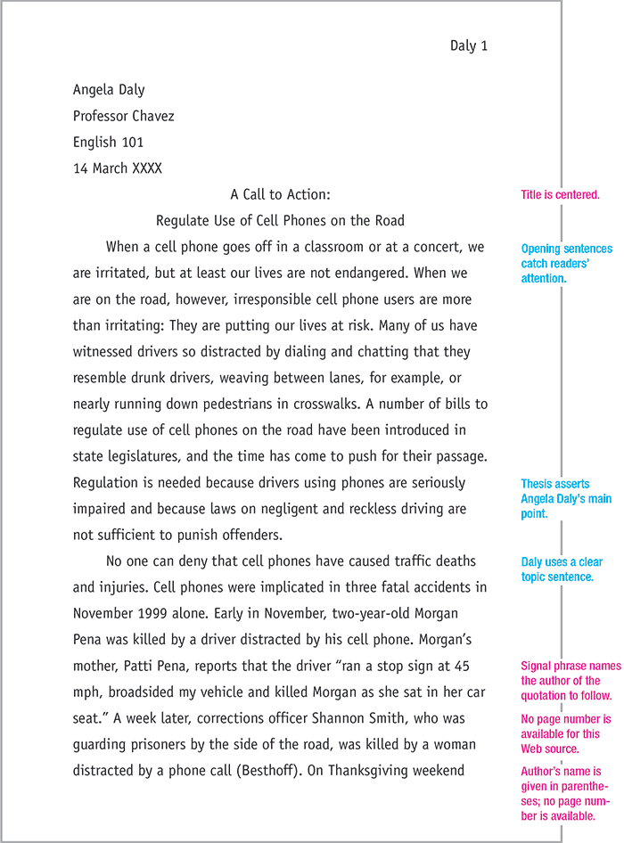 types of essay formats mla