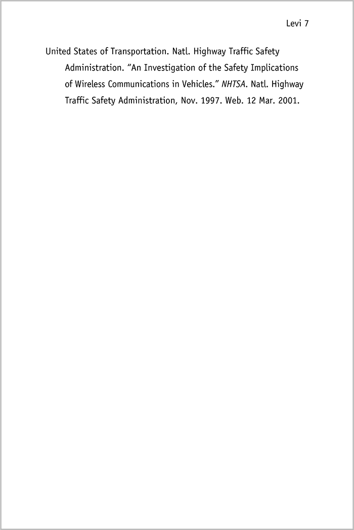 Cover page of research paper sample