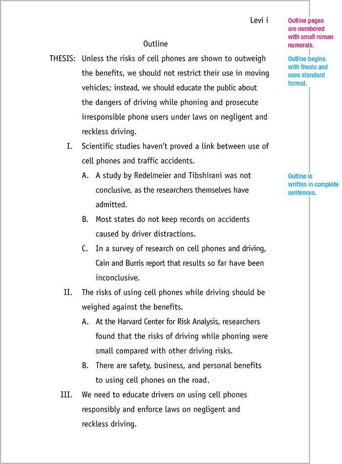 Thesis title page format example