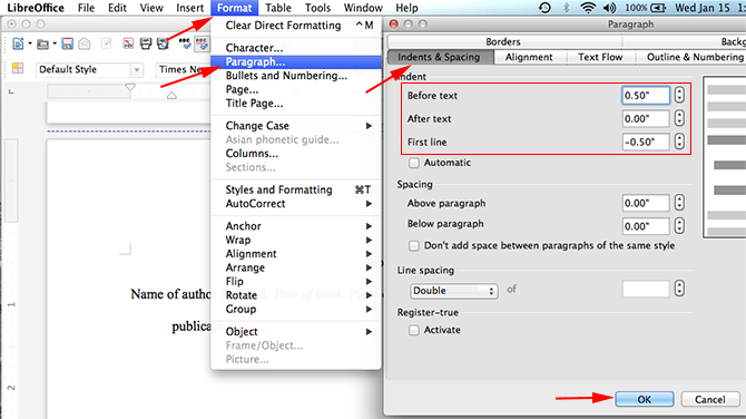 libreoffice mla format