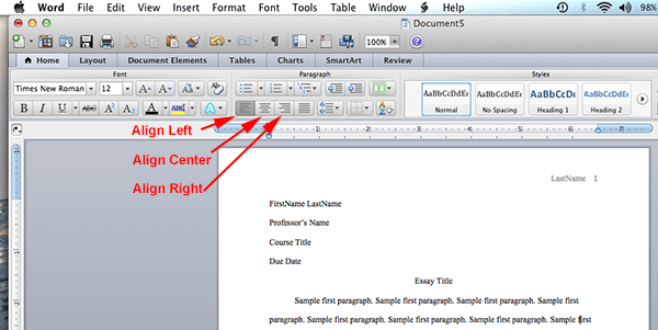 mla format microsoft word