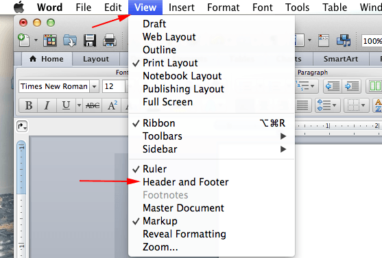 delete a footer section break in word 2011 for mac