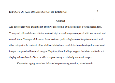 how to type an abstract in apa format