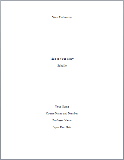 essay writing title page