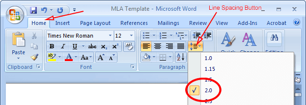 apa format template for word 2007