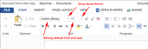 word change indent size after number