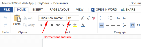 office 365 font size