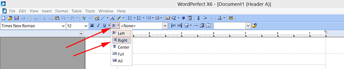 wordperfect-mlaheadersalignright